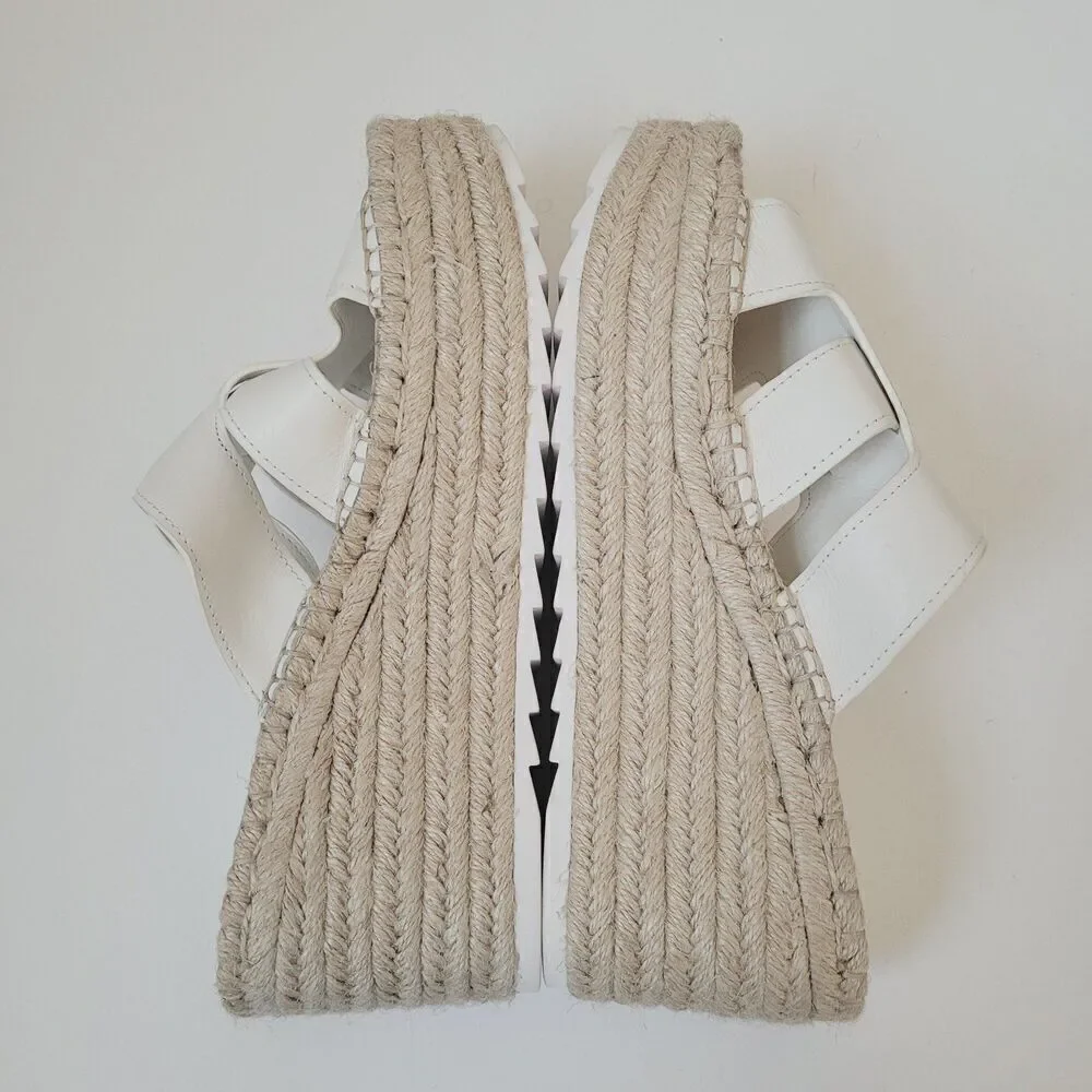 Marc Fisher Robbyn White Espadrille Slip on Sandal Size 9.5 - Picture 4 of 7